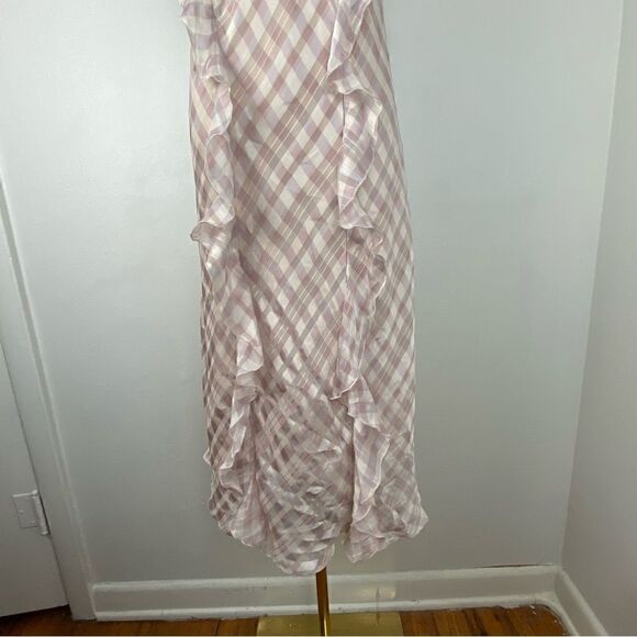 Victoria’s Secret Cami Midi Dress M Purple Gingham Ruffles Y2K Feminine Coquette - Picture 9 of 13